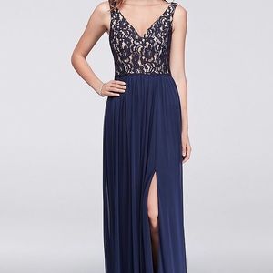 Long chiffon, lace dress